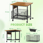 Hongtamoya Mini Fridge Stand with Storage and Power Outlet, Small Refrigerator Stand with Wheels, Mini Fridge Cart-Max Load 300 LBS Heavy Microwave Printer Stand Utility Cart for Dorm,Kitchen, Office