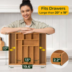 6-Piece Bamboo Drawer Organizer Set, 2.2" Deep Multi-Use Organizers for Utensils, Silverware, Cutlery, Desk, Bathroom, Junk Drawer & Makeup, Non-Slip Feet Included.