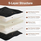 Japanese Floor Futon Mattress Twin Size 38"x 80", 2.5'' Thick Foldable Roll Up Floor Bed Sleeping Pad, 25D Foam Filled Tatami Mat with Straps for Guest Room, Dormitory & Camping, Black