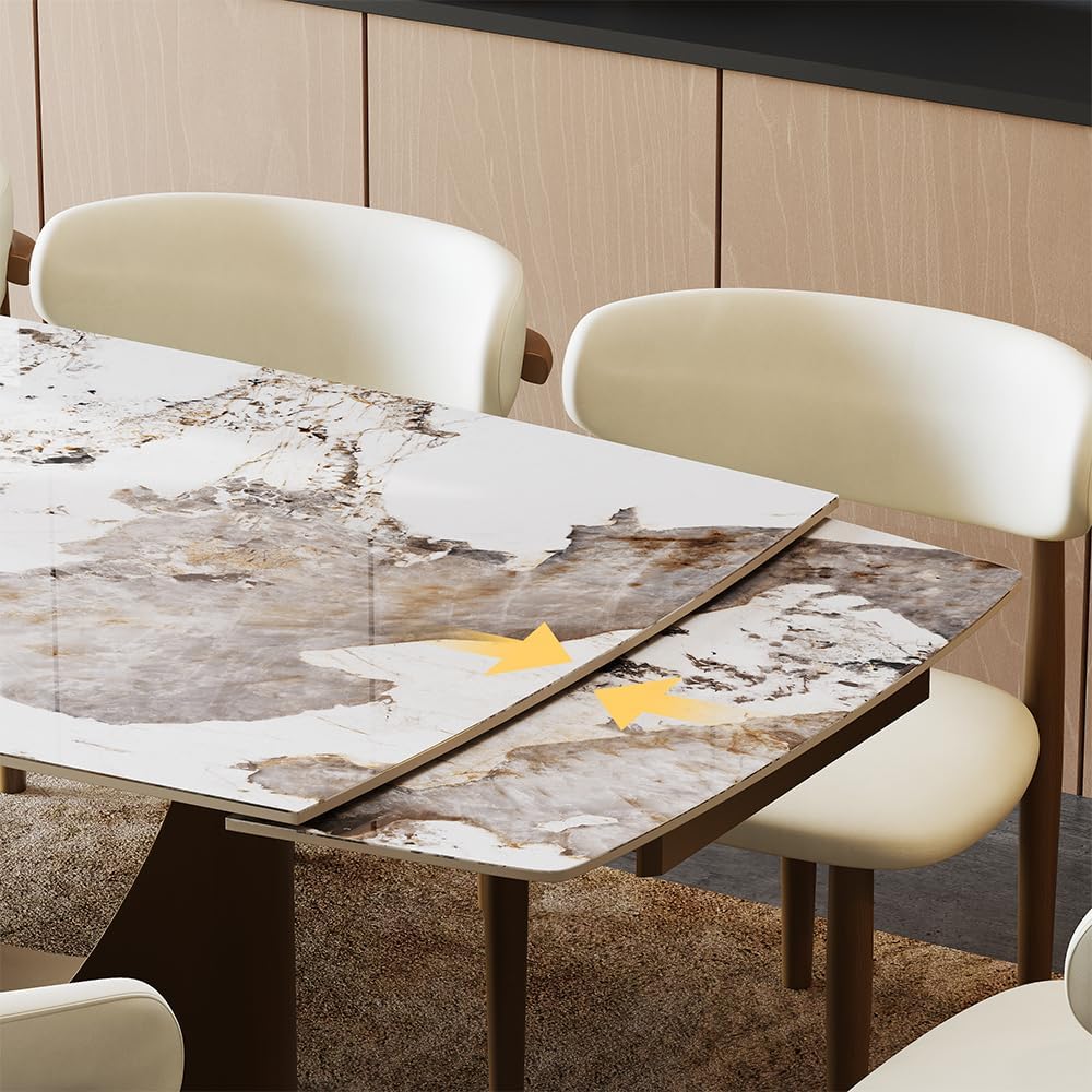 POVISON Extendable Dining Room Table 6-8, 71-95" Expandable Modern Dinin...