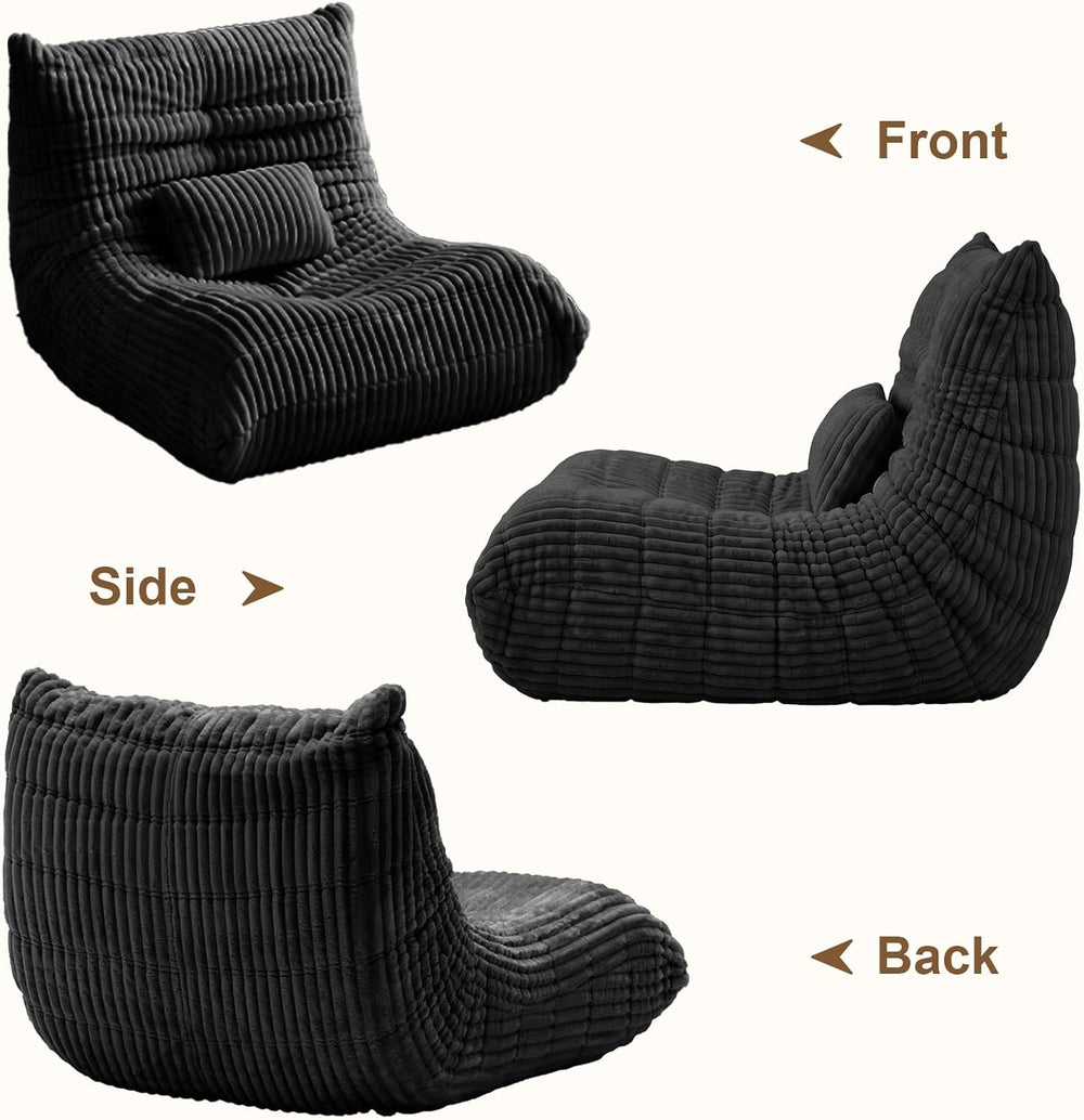 Bean Bag Chair with Lumbar Pillow, Gaint Bean Bag Chairs for Adults, Oversize...