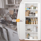 Extra Tall 2-Door Metal Storage Cabinet, 71-Inch Pantry Cabinet with Adjustable Shelves, 180 lbs Capacity, Large Steel Locker for Kitchen, Pantry, Utility Room