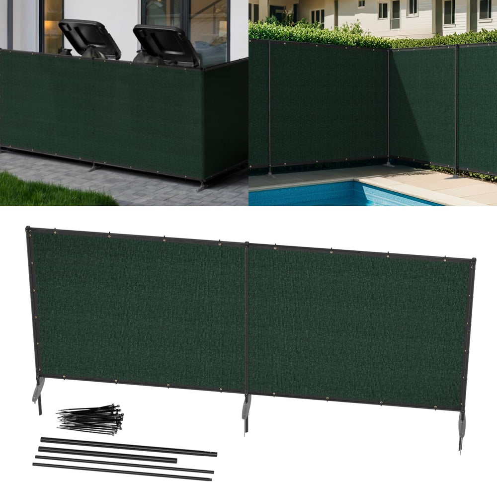 6' x 12' Green Outdoor Privacy Screen Freestanding 240 GSM Privacy Fe...