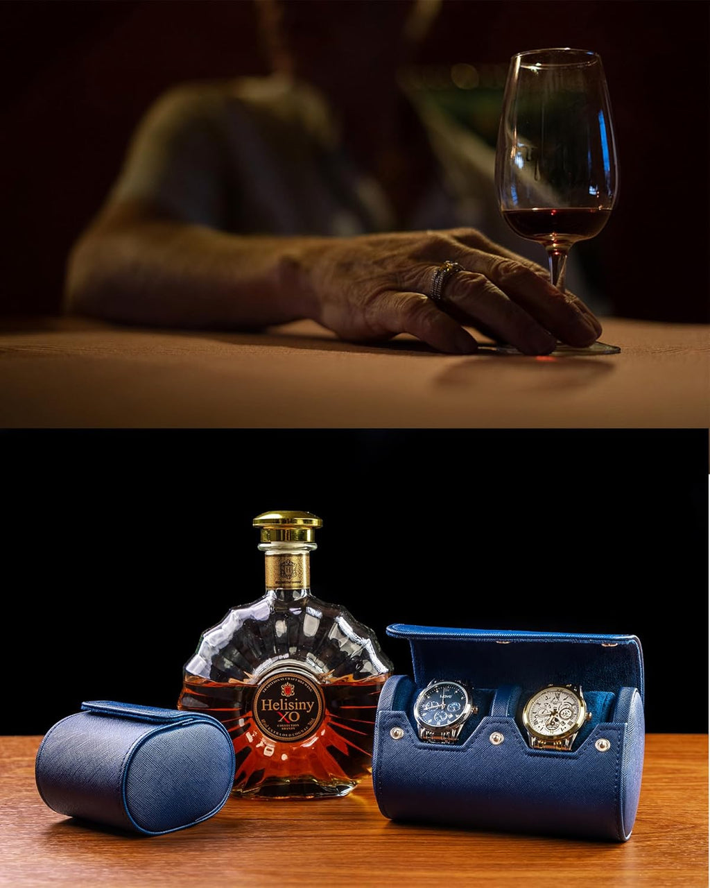 MR.OKAY 2 Watch Travel Case -Premium Leather With Perfect Texture.(Watch Carrying Or Organizer For Storage And Display). Mens for Handcrafted by Craftsmen.