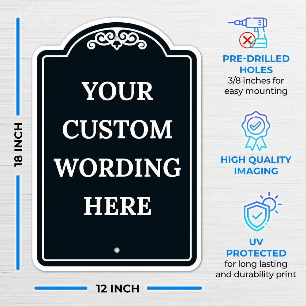 Custom Indoor/Outdoor Decorative Sign,Custom Personalized Black Sign, 12x18 I...