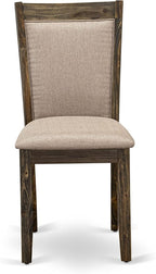 East West Furniture X727MZ716-5 5 Piece Modern Dining Table Set Includes a Rectangle Wooden Table with X-Legs and 4 Dark Khaki Linen Fabric Parson Dining Chairs, 40x72 Inch, Multi-Color
