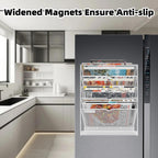 6 Tier Magnetic File Holder, No Drilling Installation File Cabinet Organizer,Black Magnetic File Holders, Magnetic Paper Holder for Refrigerator,File Cabinets, Whiteboard, White