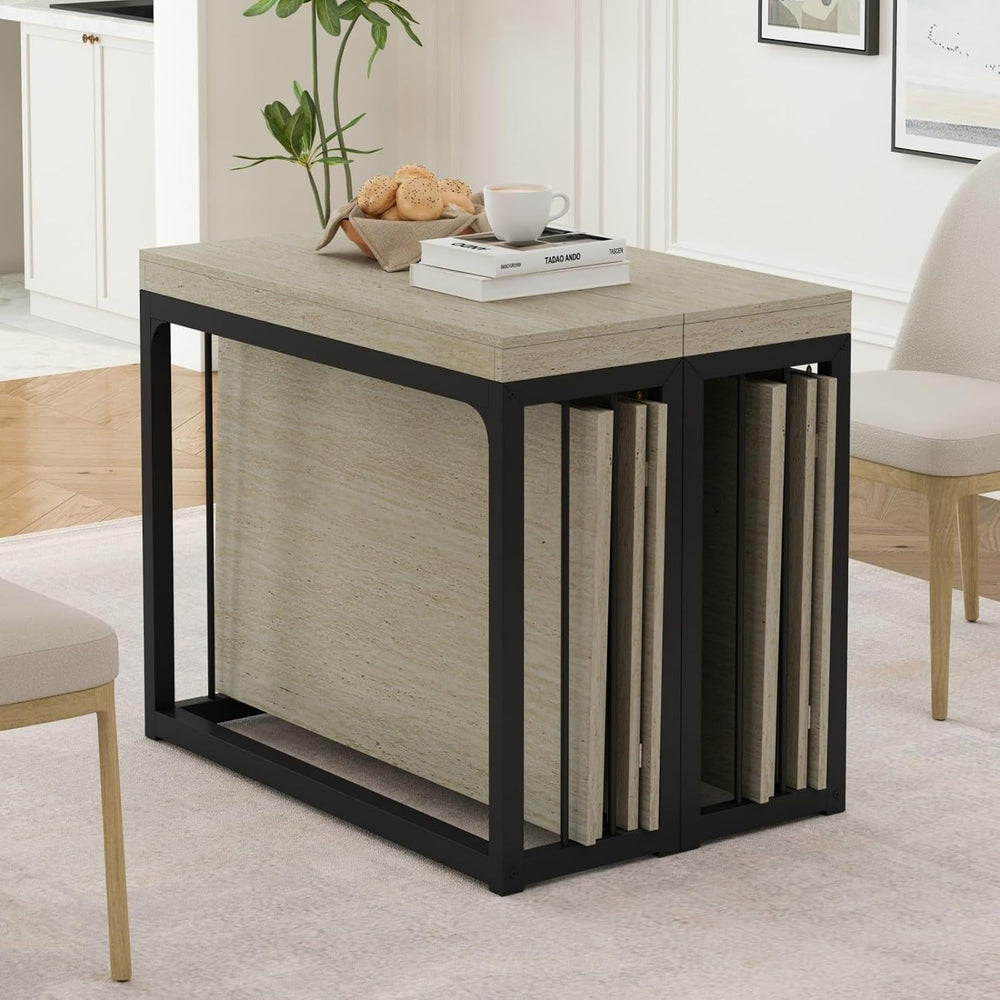 KEIKI 23.62" - 118" L Extendable Foldable Dining Room Table for 2-1...