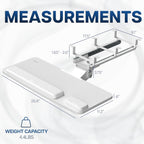 VIVO Premium Adjustable 27 x 11 inch Computer Keyboard and Mouse Platform Tray, Ergonomic Under Table Desk Mount Drawer with Padding, White, MOUNT-KB27P-W