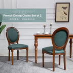 Nrizc French Country Dining Chairs Set of 6, Farmhouse Dining Chairs with Round Button Back, Solid Wood Legs, French Lunch Chair for Kitchen/Bedroom/Dining Room