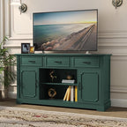 ARTPOWER TV Stand with 3 Drawers for TV up to 65'', Wood Mid Century Television Cabinet with Adjustable Shelves, Entertainment Center with Storage, Console for Living Room, Green