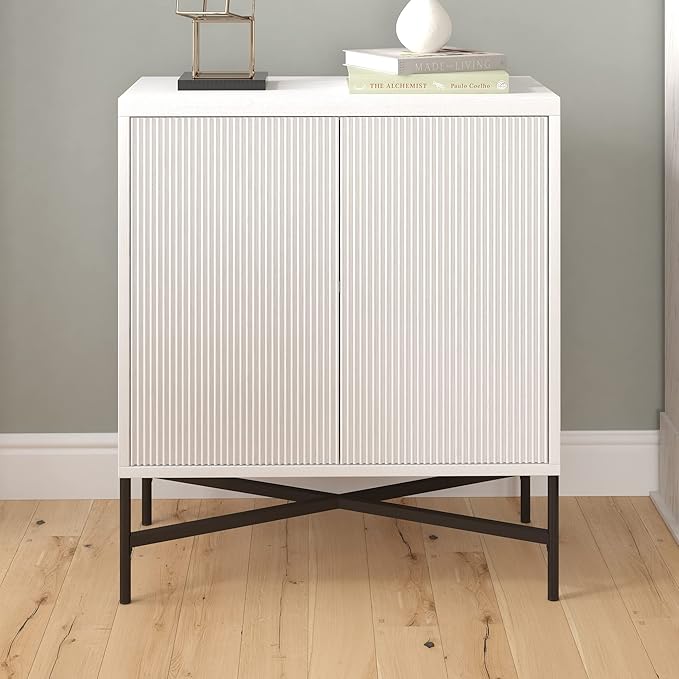 Henn&Hart Brighton Accent Cabinet, 28" Wide, White