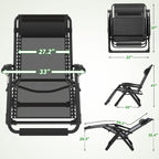Oversized Zero Gravity Chair, 33In XXL 500LBS with Cushion | Anti Gravity Recliner Lounge Chair with Aluminum Alloy Lock & Footrest, 90-170° Adjustable, for Lawn Patio Indoor Outdoor
