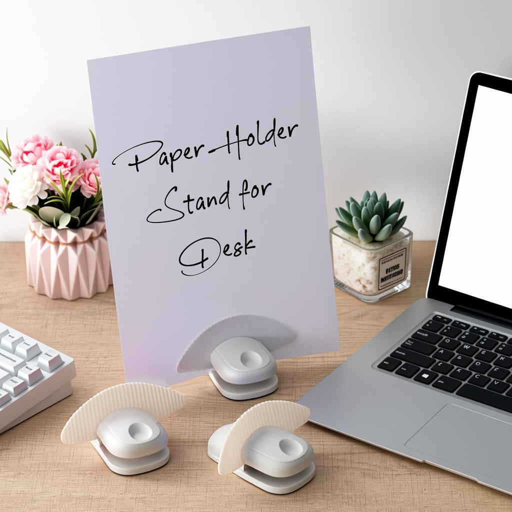 Faccito 1 Pcs Paper Holder Stand for Typing Non-Slip Mat Desktop Folder Document Holder with Anti-Slip Pads Portable Copy Stand Desktop Clamp for A4 Paper Office Reading (White)