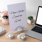 Faccito 1 Pcs Paper Holder Stand for Typing Non-Slip Mat Desktop Folder Document Holder with Anti-Slip Pads Portable Copy Stand Desktop Clamp for A4 Paper Office Reading (White)