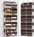 Over the Door Organizer 5 Tiers, Extra Large Behind Door Storage of 10 Compartments, 80 lbs Weight Capacity Over Door Organizer, Door Hanging Organizer for Closet, Diaper Organizer (Brown)