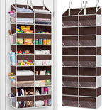 Over the Door Organizer 5 Tiers, Extra Large Behind Door Storage of 10 Compartments, 80 lbs Weight Capacity Over Door Organizer, Door Hanging Organizer for Closet, Diaper Organizer (Brown)