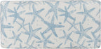 Linon Stephanie Cream and Light Blue Starfish Fully Upholstered Bench with Hidden Interior Storage