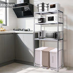 susunnus Stainless Steel Shelf,Kitchen Storage Shelves,Microwave and Mini Fridge Shelf,Laundry Machine Rack,Adjustable Height,Open Lower Tier,Laundry Room, Repository (3tier(31.5 * 15.7 * 66.1in))