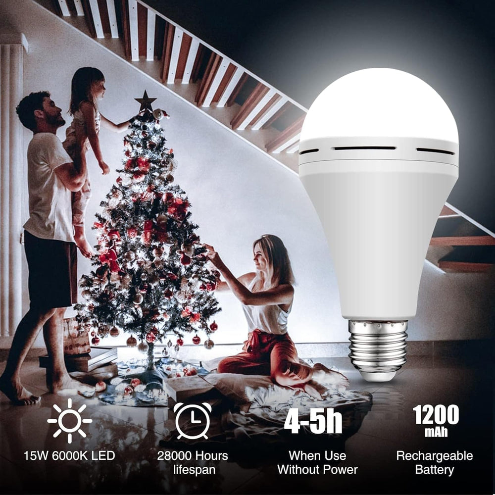 Neporal 4 Pack Emergency-Rechargeable-Light-Bulb, Stay Lights Up When Power F...