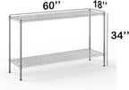 18" Deep x 60" Wide x 34" Height Wire Shelving Kit | 2-Tier | NSF Commercial Storage Rack Unit
