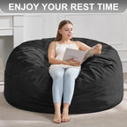Hobestluk 5FT Bean Bag Chair Giant Bean Bag Chairs for Adults Large Bean Chairs with Removable Cover, Beanbag Chair with Filler, Adult Bean Bag Chairs for Living Room, Bedroom