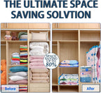 12 Pack Vacuum Storage Bags, Space Saver Bags (4 Jumbo/4 Large/4 Medium/1 Automatic Pump) Compressed Storage Bags for Clothing, Comfort Items and Blankets