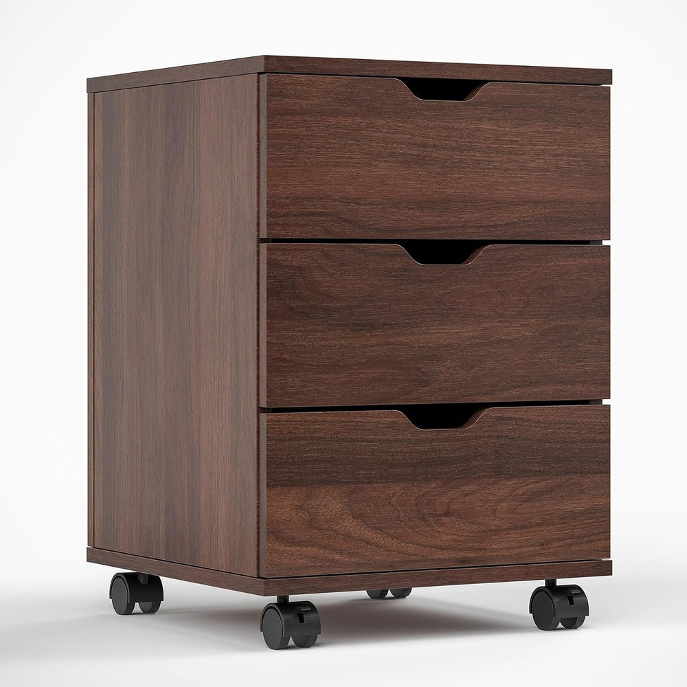 Farini Wood File Cabinet for Home Office,Under Desk 3 Drawer Mobile File Cabi...