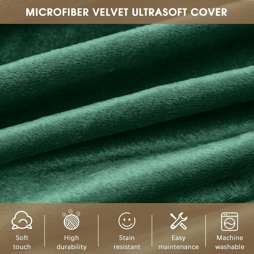 Bean Bag Chairs for Kids - Memory Foam Furniture BeanBag Chair - Kids/Teens Sofa with Soft Micro Fiber Cover - Round Fluffy Couch for Living Room Bedroom College Dorm - 2.5 ft, Green