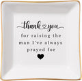 Spegiffu Mother in Law Gifts Jewelry Trinket Dish, Mother of the Groom Gift from Bride - Thank You for Raising the Man I've Always Prayed for - Christmas Mothers Day Birthday Wedding Gifts