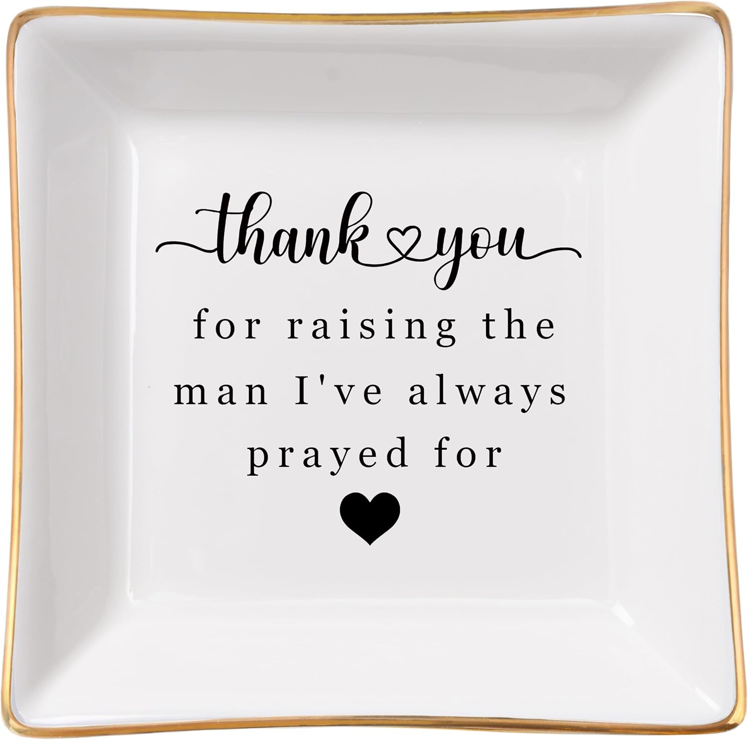 Spegiffu Mother in Law Gifts Jewelry Trinket Dish, Mother of the Groom Gift from Bride - Thank You for Raising the Man I've Always Prayed for - Christmas Mothers Day Birthday Wedding Gifts