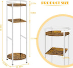 OYEAL Water Dispenser Stand 5 Gallon Water Cooler Jug Storage Rack Water Filter Stand with 2 Storage Shelves, Modern Flower Shelf Display for Home Kitchen Office Space Save, Rustic Brown & White