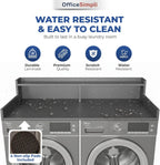 OfficeSimpli Washer Dryer Countertop with Shelf - 27.5 x 54 Inch - Made in USA Laundry Countertop Over Washer and Dryer with Non-Slip Pads, Storage Shelf, Laundry Topper Organizer, Slate Grey