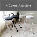 Folding Bar Stool, Portable Folding Stool Chair Heavy Duty, Indoor Tall Bar stools with Handle, 300 lbs Capacity (Color : Black-A, Size : 30in-2Pcs)
