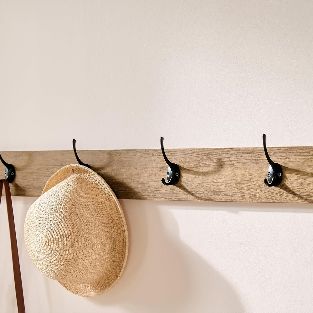 Rattan Narrow Entryway Bench with Shoe Storage, 4 Drawers & Coat Rack, Mi...