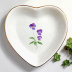 Birth Month Flower Ring Jewelry Dish Tray-Floral Ring Holder for Hippie,Nature,Pace-Birthday Gifts for Mom,Mother-in-law,Step Mom,Aunt,Grandma,Sister,Friends (2 - February (Viole))