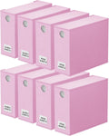 SpaceAid 8 Pack Bed Sheet Organizers and Storage, Foldable Organizer for Linen Closet, Set Folder Keeper with Window XL (Queen & King Size) Bedding Container (Pink, 8 Pack)