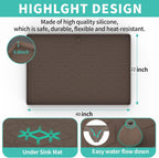 Under Sink Mat for Kitchen, Silicone Waterproof Liner, Flexible Organizer Tray with Drain Hole, 3.7 Gallons Capacity, Easy to Clean