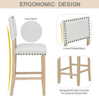 Ball & Cast 5 Piece Wood Dining Table Set with 4 Upholstered Chairs,Kitchen Table and Chairs for 4 W/ 52" Rectangle Desk,for Restaurant,Home Bistro,Natural Wood Wash