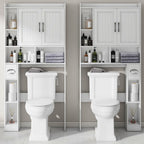 Over The Toilet Storage Cabinet, Farmhouse Storage Cabinet Over Toilet with Barn Door，Home Space-Saving Toilet Rack, for Bathroom, Restroom, Laundry