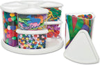 Deflecto Rotating Carousel Craft Organizer, 9-Canister, Includes 3" and 6" Canisters, Removable, Clear, Lids