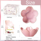 Jewelry Dish Birthday Christmas Gifts For Women Ceramic Ring Holder Jewelry Tray Vanity Organizer Pink Room Decor Aesthetic Dorm Bathroom Decor Decorative Trinket Dish for Rings Earrings Necklaces