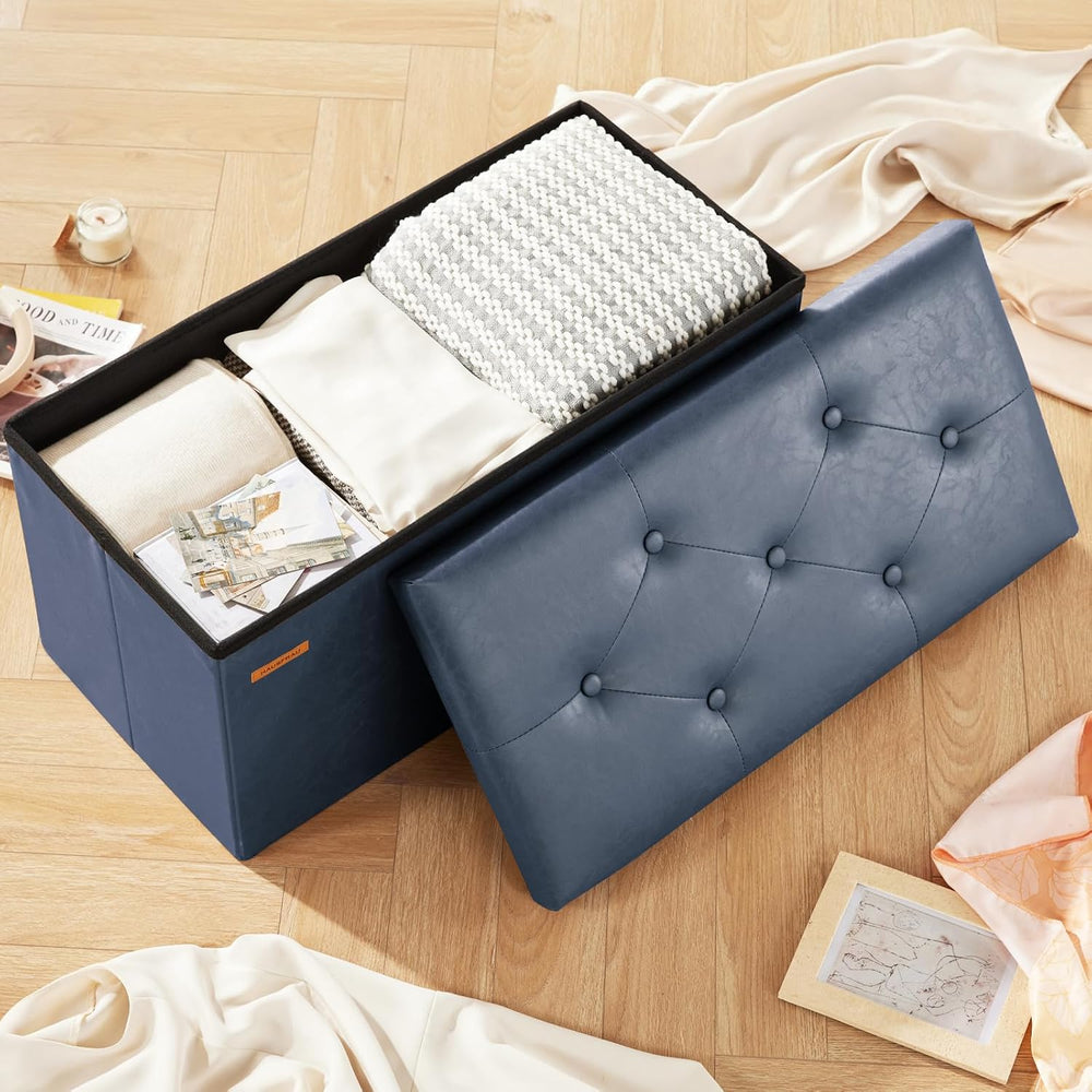 HAUSFRAU - Storage Ottoman Bench, 30 Inches Button Tufted Upholstered Ottoman...