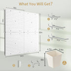 FZK Peg board,Pegboard 32''*32'',White Pegboard 4pcs and 33 board Organizer Accessories,Pegboard Wall Organizer,Peg boards,Peg boards for Walls,ABS Plastic Craft Room Garage Kitchen office
