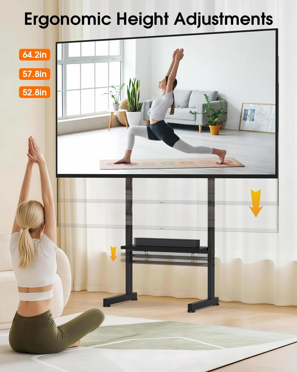 Heavy Duty Floor TV Stand for 50-100 Inch TVs, 220 lbs, Max VESA 800x600mm | ...