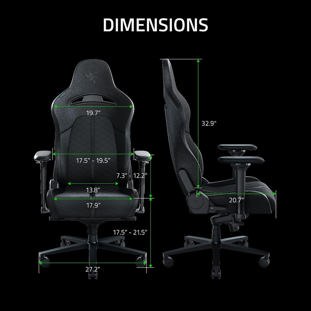 Razer Enki Gaming Chair, Built-in Lumbar Arch, All-Day Comfort, Black | Optim...
