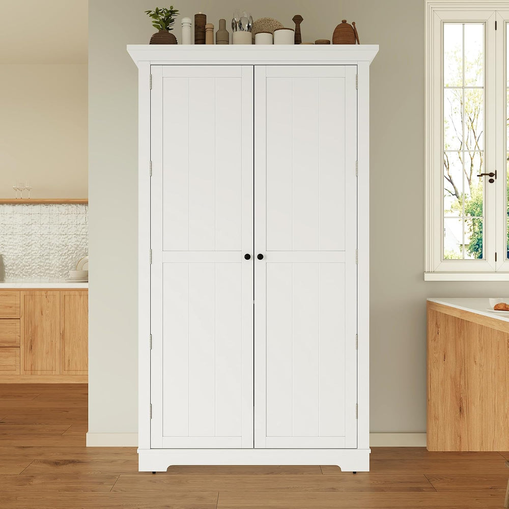 Shaker Style Kitchen Pantry with Drawers, Freestanding Storage Cupboard with ...