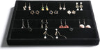 Frebeauty Stackable Velvet Jewelry Organizer Trays for Drawers Inserts Jewelry Storage Tray Display Case Stud Earrings Bracelets Necklace Rings Accessories Trays for Women Girl(Set of 4)(Black).