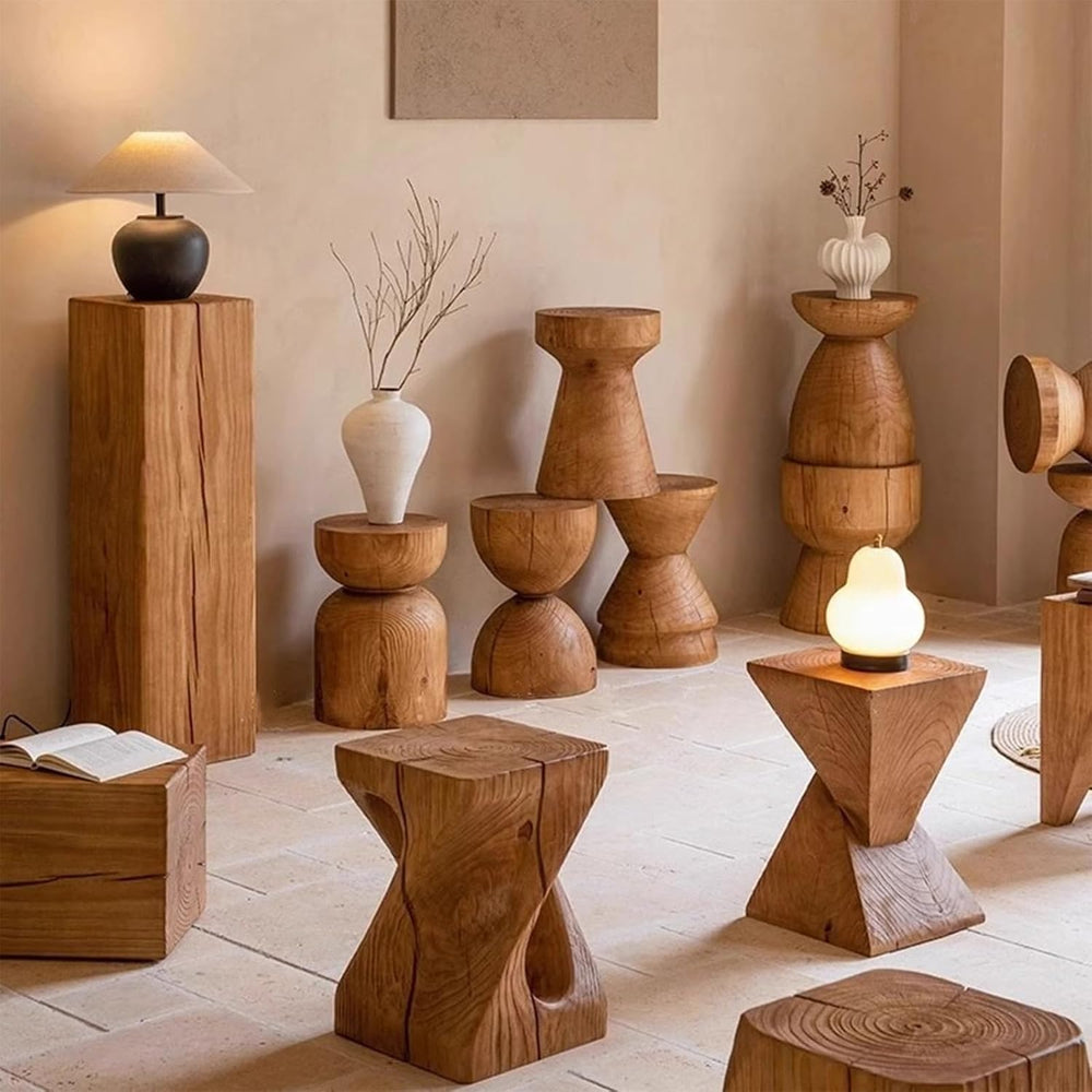 Solid Wood Small Side Table, Accent Table Freeform Natural Plant Stand Coffee...