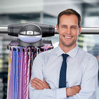 Aniva Motorized Tie Rack Closet Organizer with LED Lights Includes J Hooks for Wired Shelving Stores Up to 72 Ties & 8 Belts, Operates with Batteries